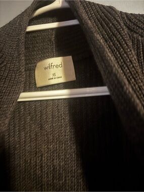Wilfred Dark Charcoal Ribbed Open Cardigan